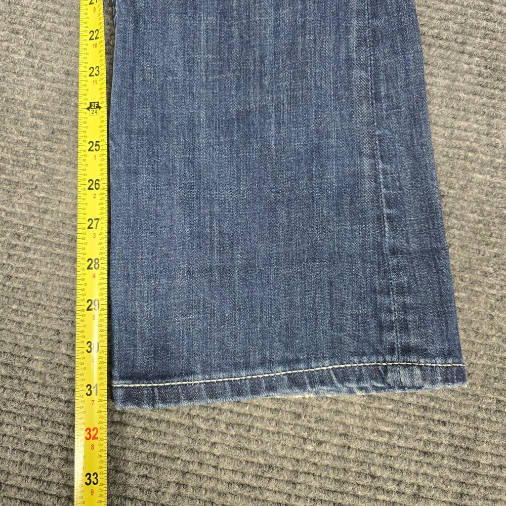 Vigoss Womens Jeans 11/31 34x31 Blue Bootcut Thick Stitch Embroidered Y2K - Picture 9 of 9